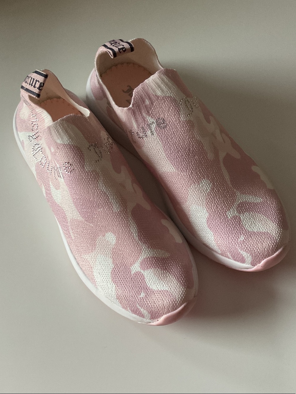 Juicy Couture Pink & White Camouflage Slip-On Sneakers